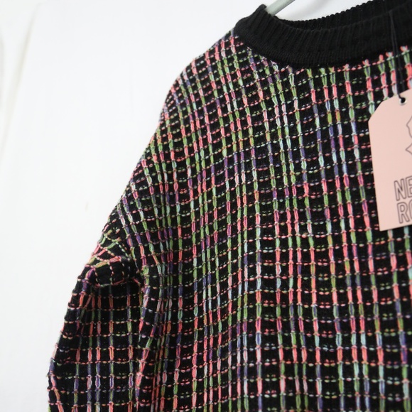 Neon Gridded Pullover Sweater - Picture 5 of 5